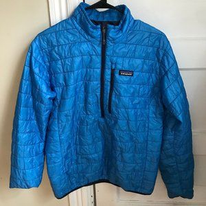 PATAGONIA men's blue nanopuff quarter zip